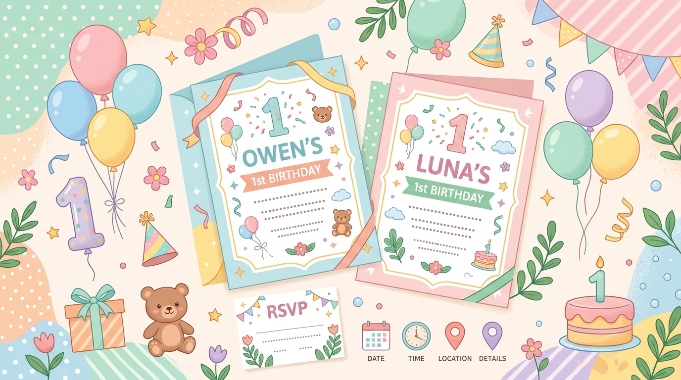 1st Birthday Invitation Wording: 17 Adorable Examples for Your Little One